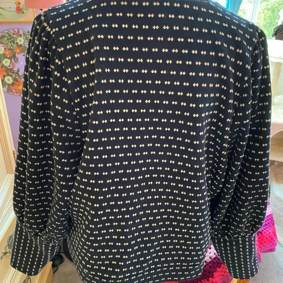Madewell Navy and White Patterned Sweatshirt - Picture 3 of 8
